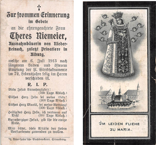 Sterbebild Niemaier