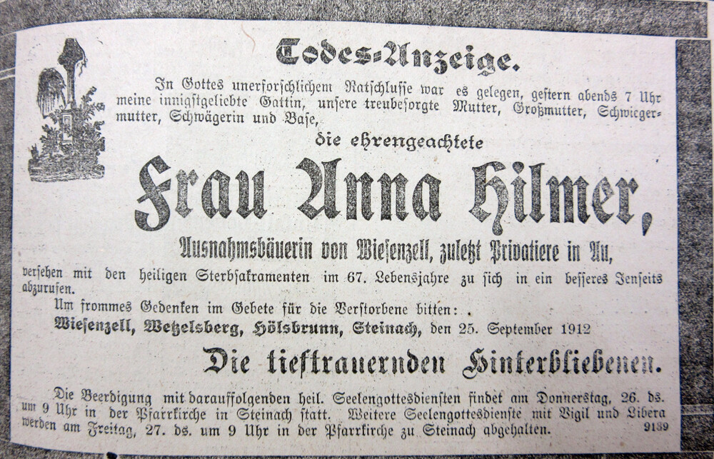 todesanzeige hilmer
